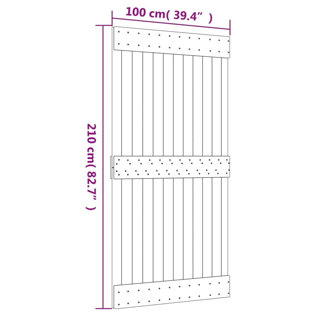 vidaXL Tür NARVIK 100x210 cm Massivholz Kiefer