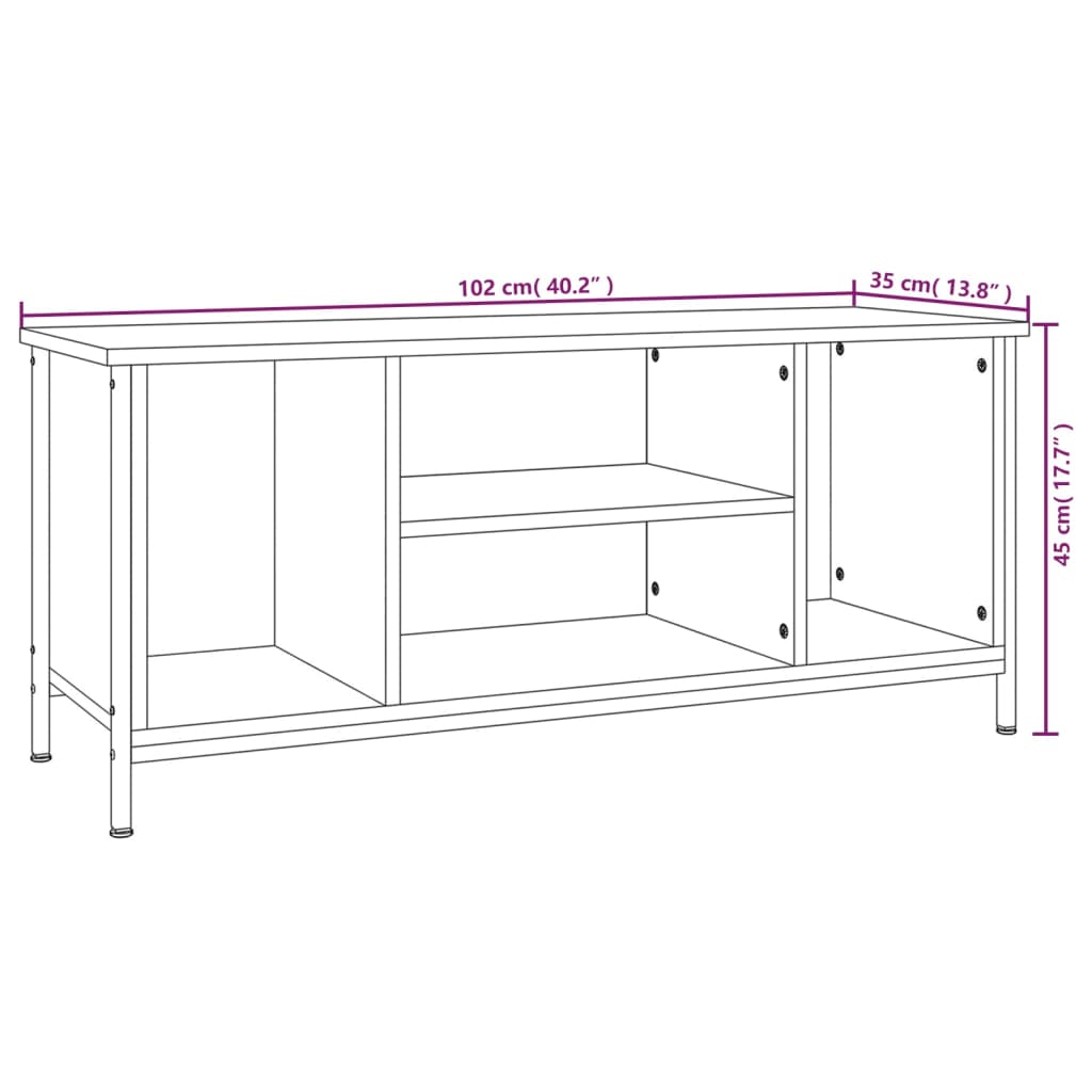 vidaXL TV-Schrank Räuchereiche 102x35x45 cm Holzwerkstoff