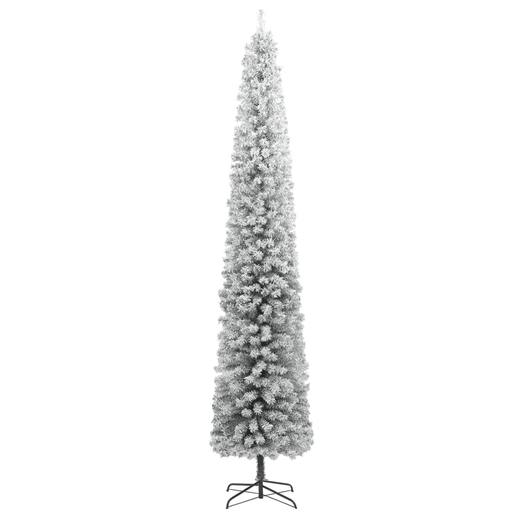 vidaXL Weihnachtsbaum Schlank mit Ständer Beschneit 300 cm PVC