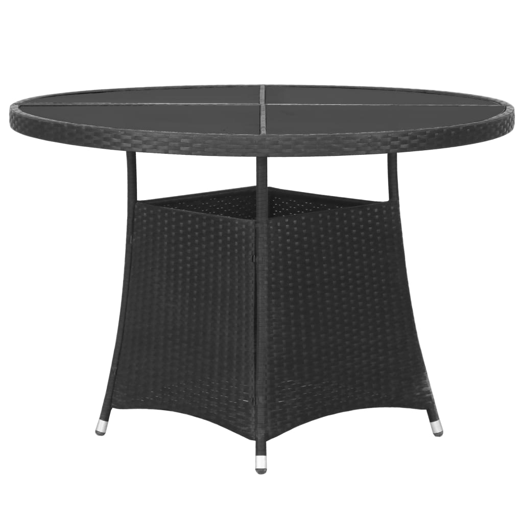 vidaXL 5-tlg. Garten-Essgruppe Poly Rattan Schwarz