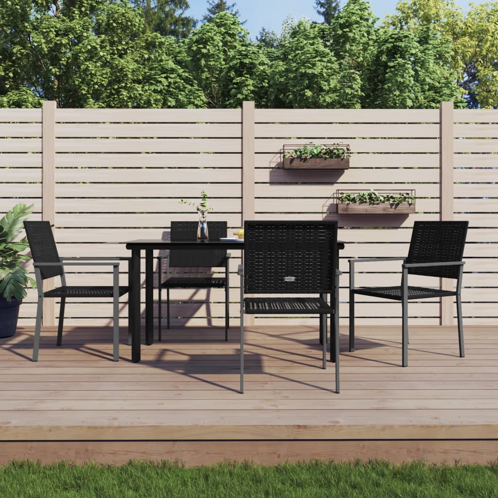 vidaXL 5-tlg. Garten-Essgruppe Poly Rattan und Stahl