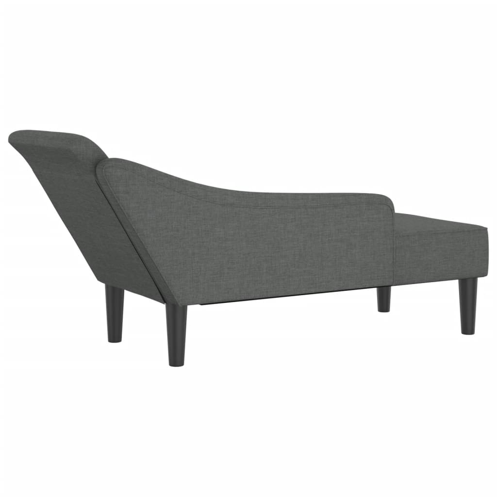 vidaXL Chaiselongue mit Kissen Dunkelgrau Stoff