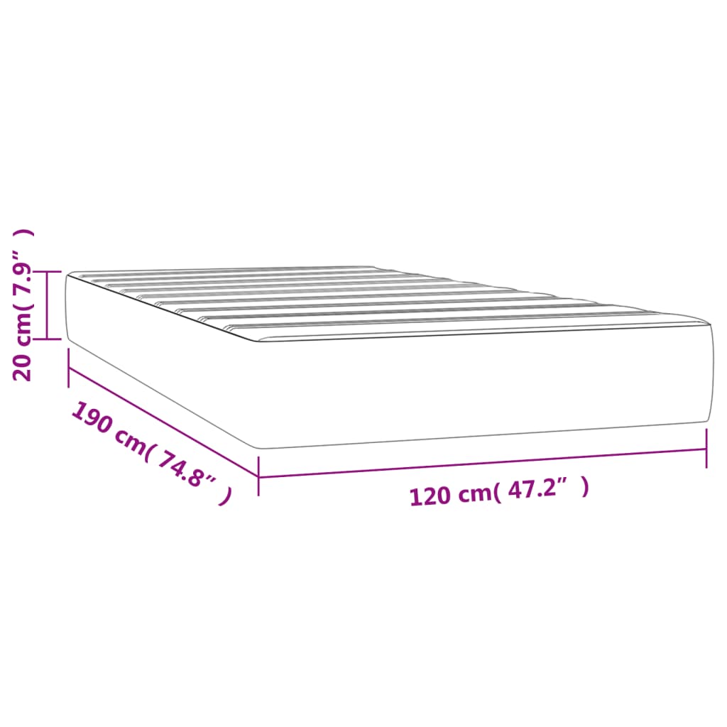 vidaXL Taschenfederkernmatratze Dunkelgrau 120x190x20 cm Samt