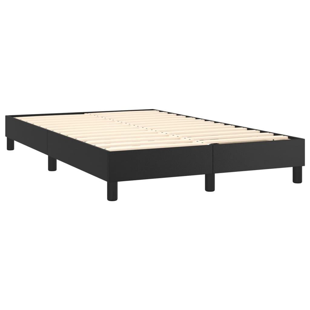 vidaXL Boxspringbett mit Matratze Schwarz 120x200 cm Kunstleder