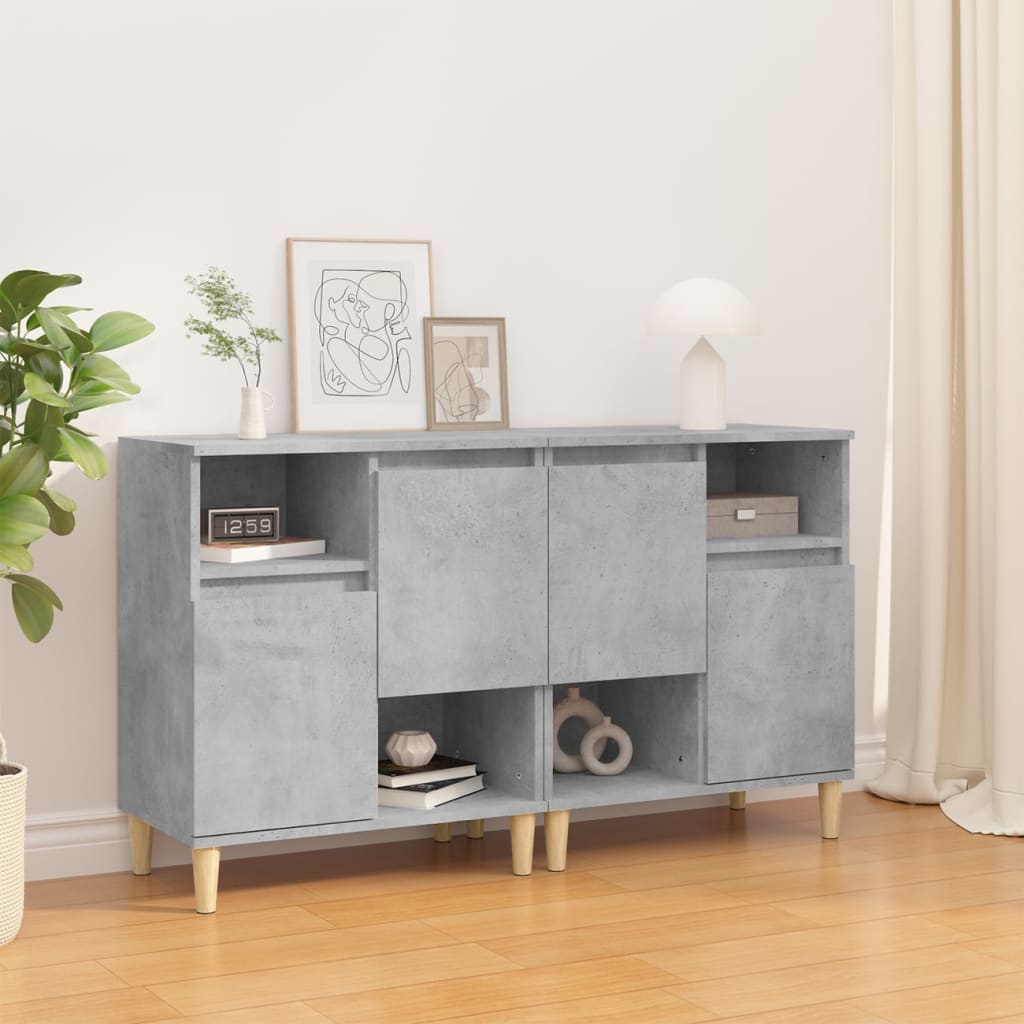 vidaXL Sideboards 2 Stk. Betongrau 60x35x70 cm Holzwerkstoff