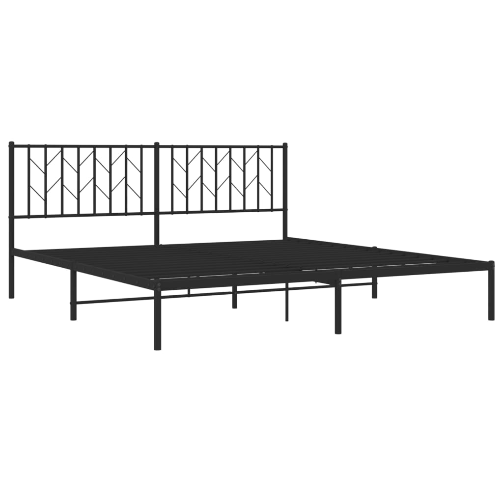 vidaXL Bettgestell mit Kopfteil Metall Schwarz 183x213 cm