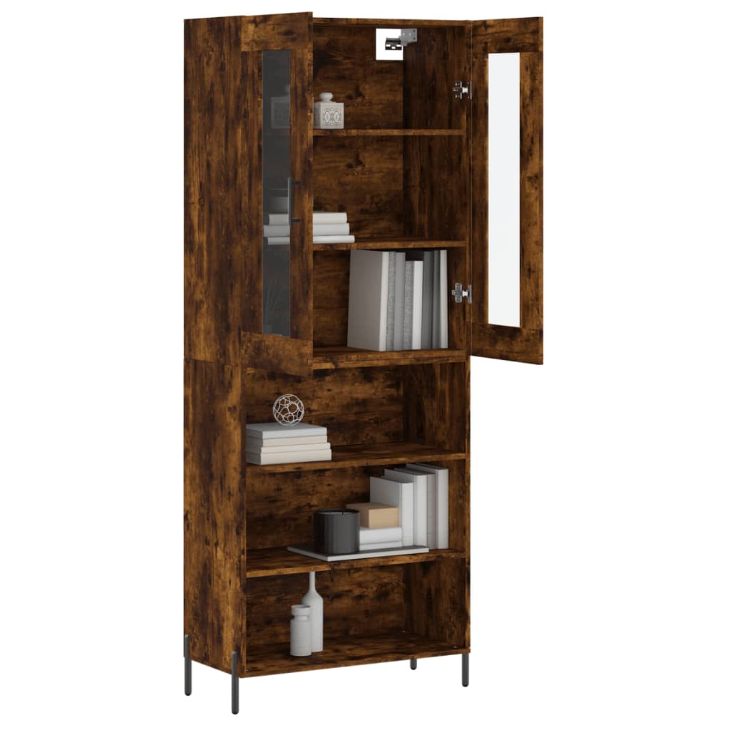 vidaXL Highboard Räuchereiche 69,5x34x180 cm Holzwerkstoff