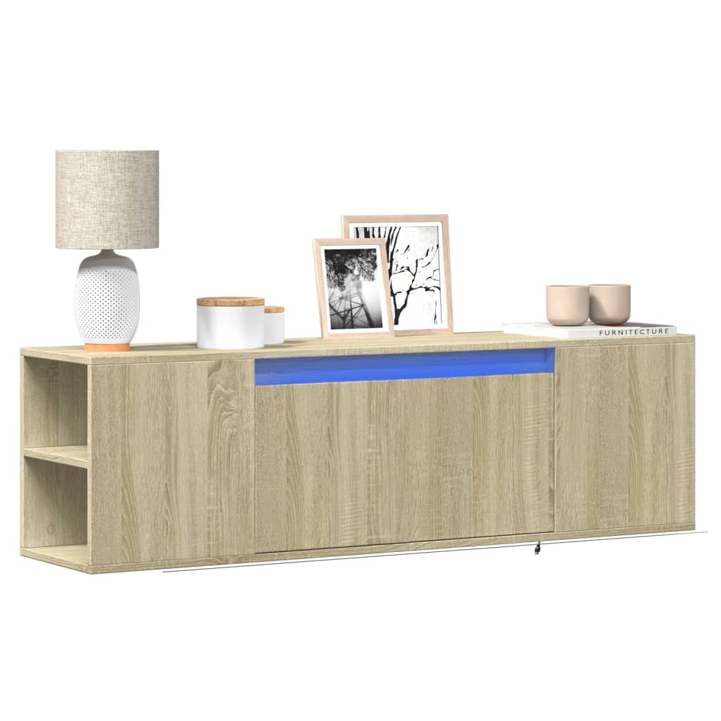 vidaXL TV-Wandschrank mit LED-Beleuchtung Sonoma-Eiche 135x31x39,5 cm