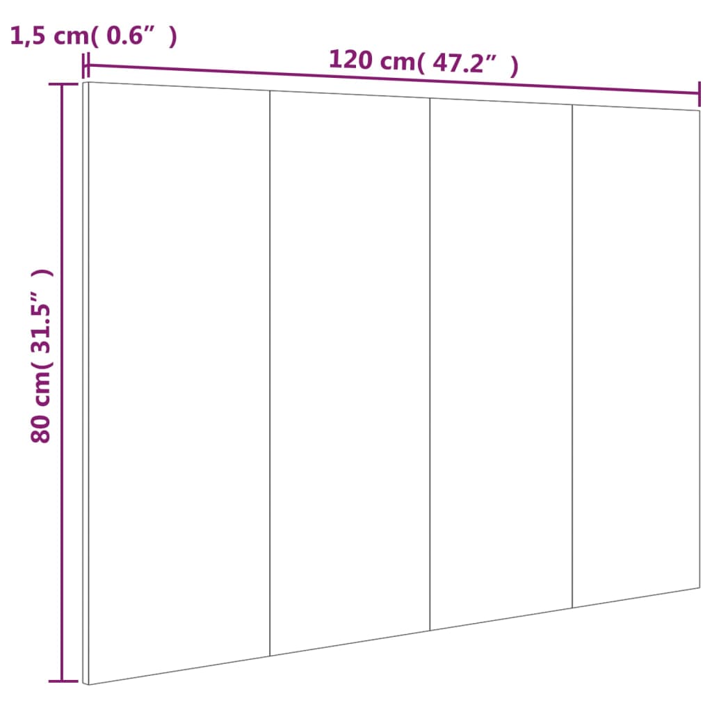 vidaXL Kopfteil Hochglanz-Weiß 120x1,5x80 cm Holzwerkstoff