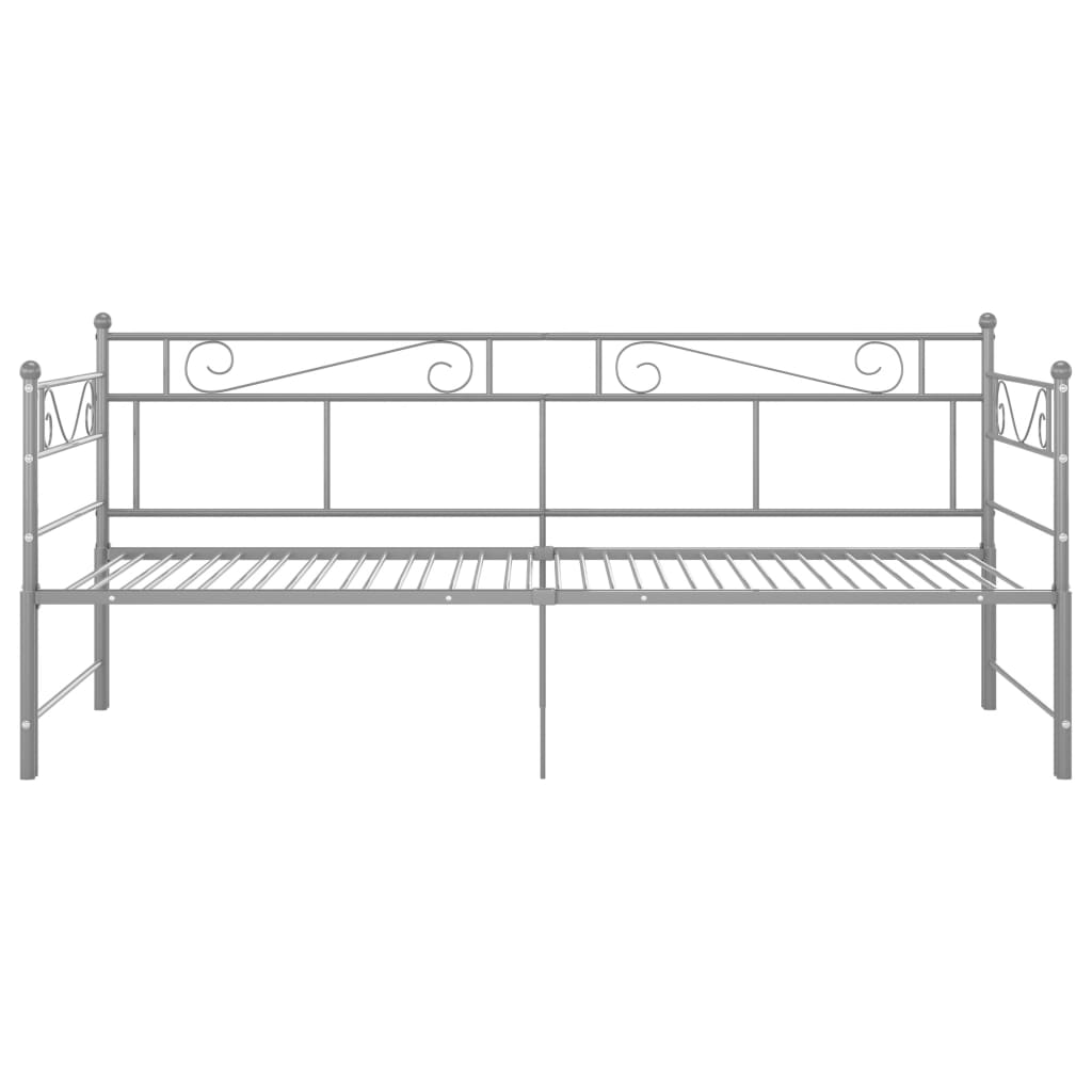 vidaXL Tagesbett Ausziehbar Grau Metall 90x200 cm