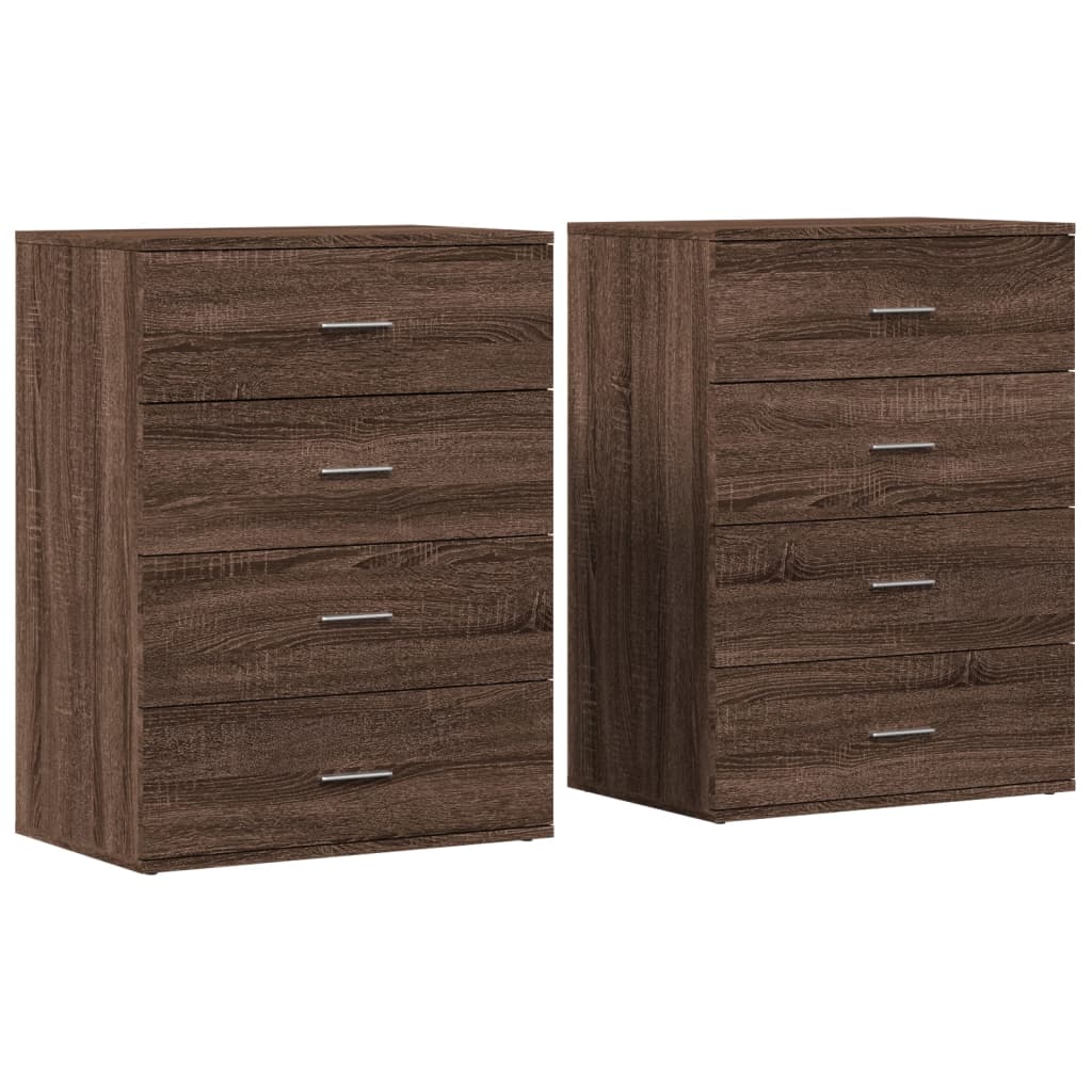 vidaXL Sideboards 2 Stk. Braun Eichen-Optik 60x39x80 cm Holzwerkstoff