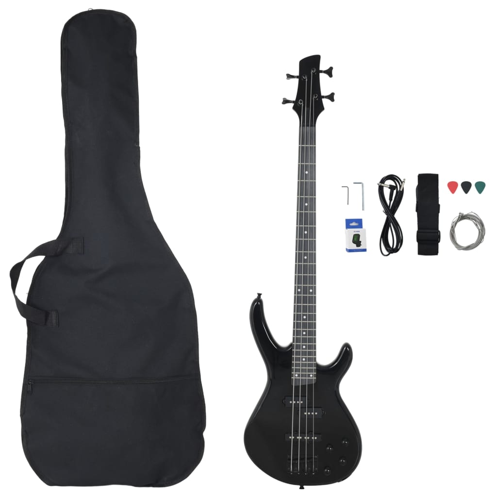 vidaXL E-Bass für Anfänger mit Tasche Schwarz 4/4 46"