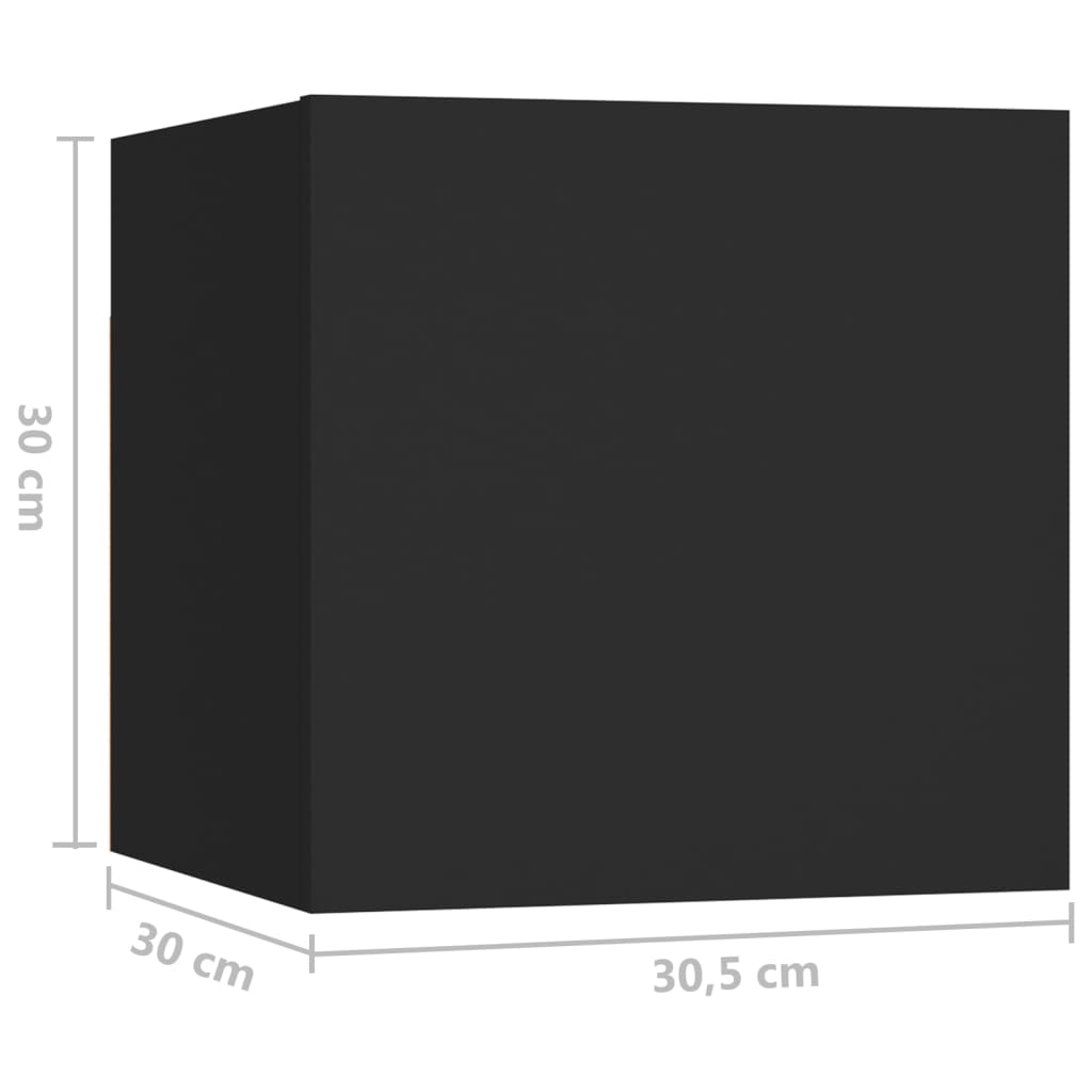 vidaXL 7-tlg. TV-Schrank-Set Schwarz Holzwerkstoff