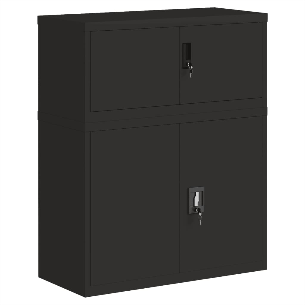 vidaXL Aktenschrank Schwarz 90x40x110 cm Stahl