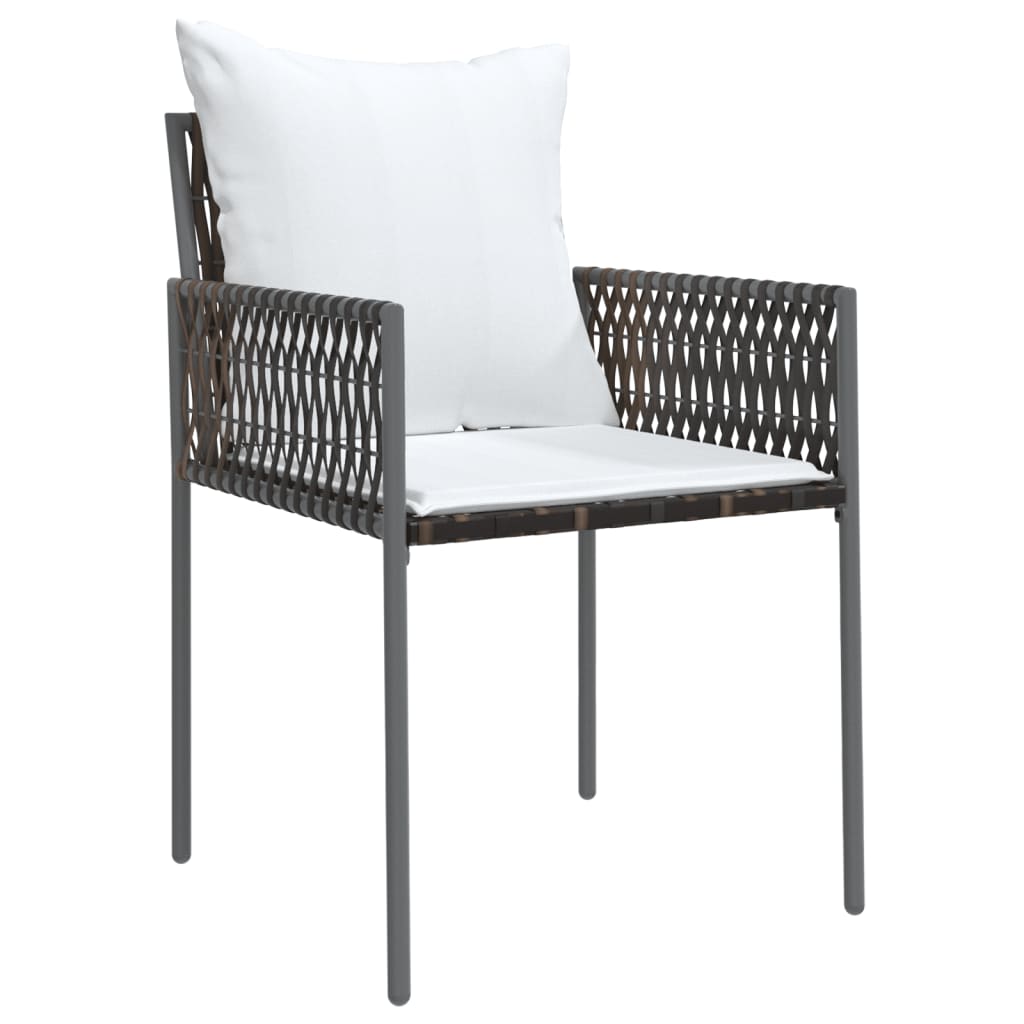 vidaXL Gartenstühle mit Kissen 6 Stk. Braun 54x61x83 cm Poly Rattan