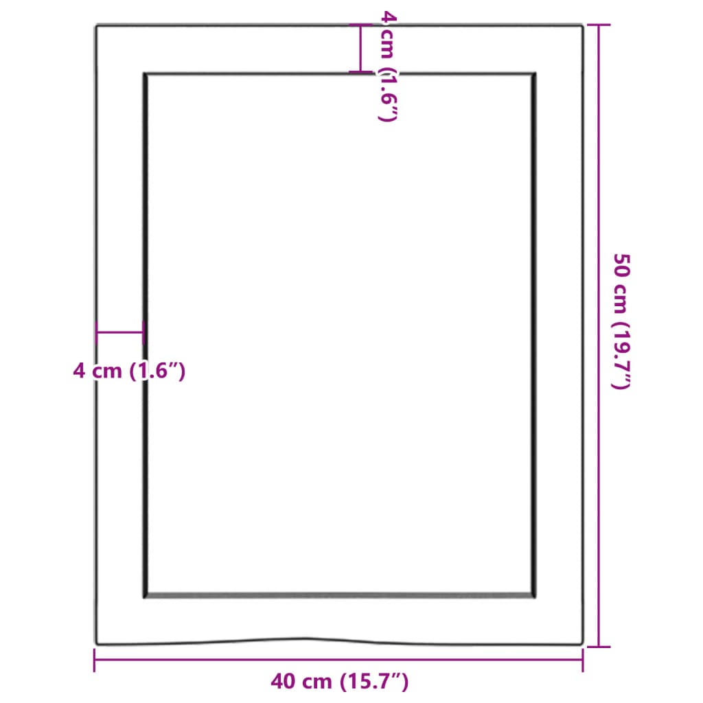 vidaXL Wandregal Dunkelbraun 40x50x(2-6) cm Massivholz Eiche Behandelt