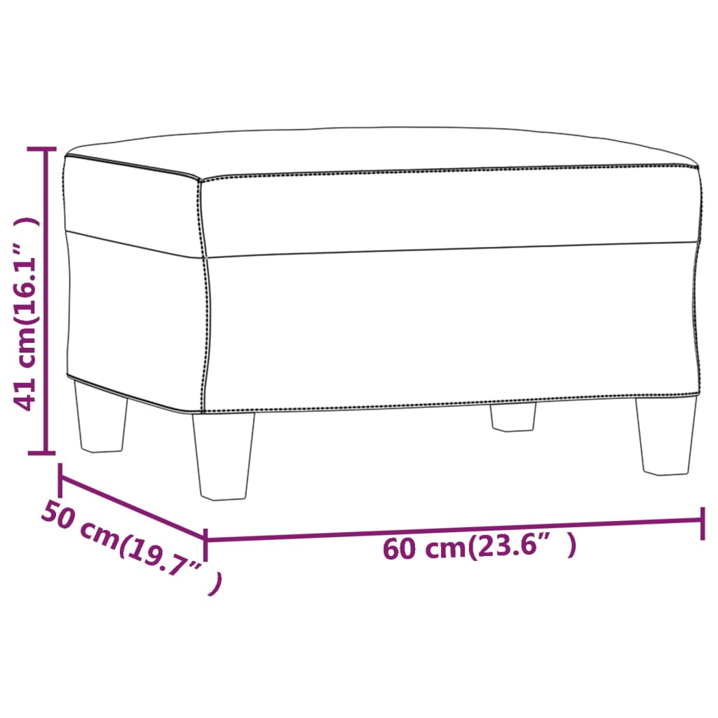 vidaXL Fußhocker Hellgrau 60x50x41 cm Mikrofasergewebe