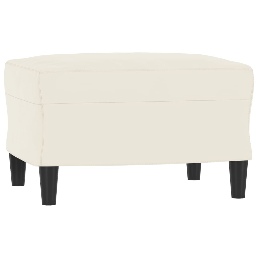 vidaXL 3-Sitzer-Sofa mit Hocker Creme 180 cm Samt