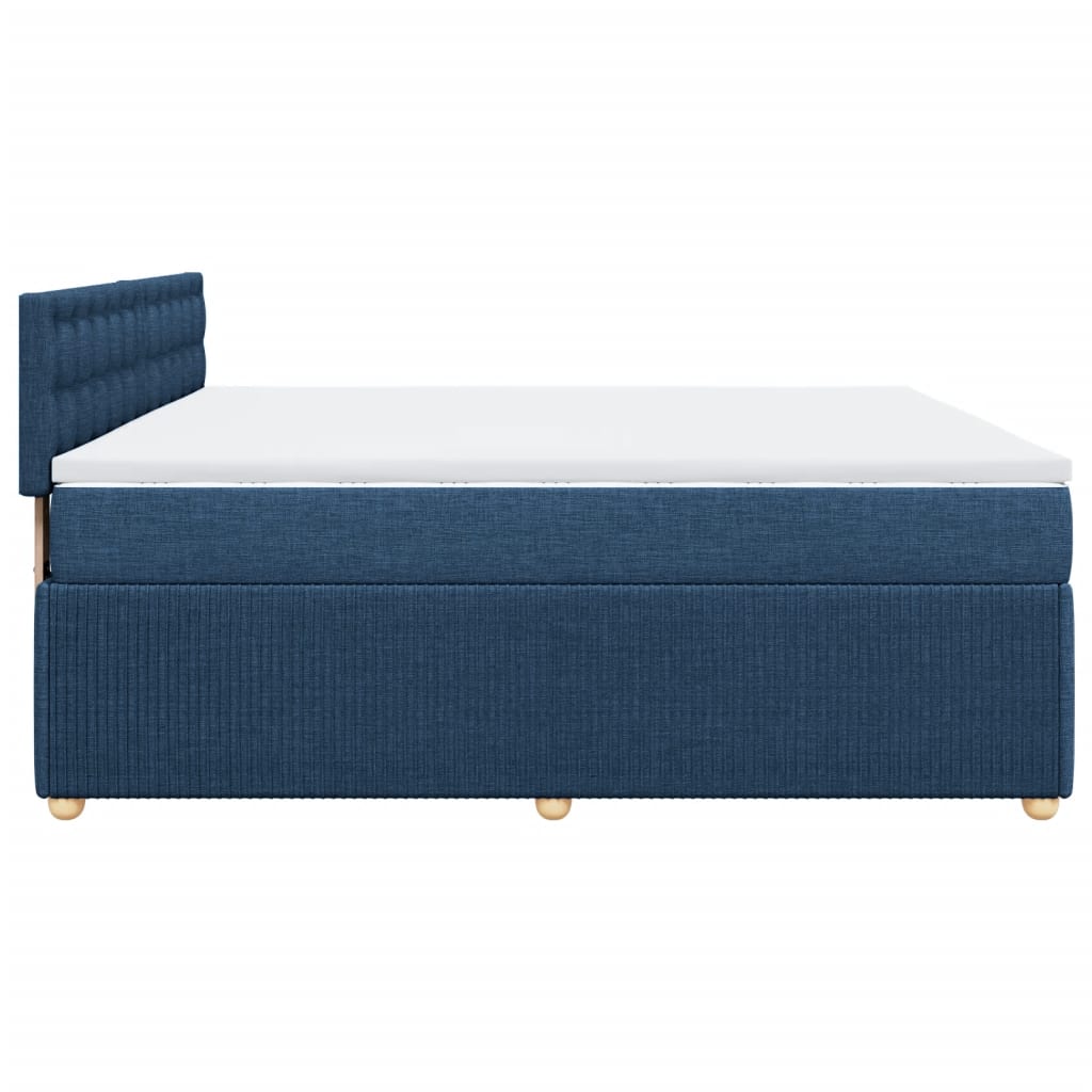 vidaXL Boxspringbett mit Matratze Blau 180x200 cm Stoff