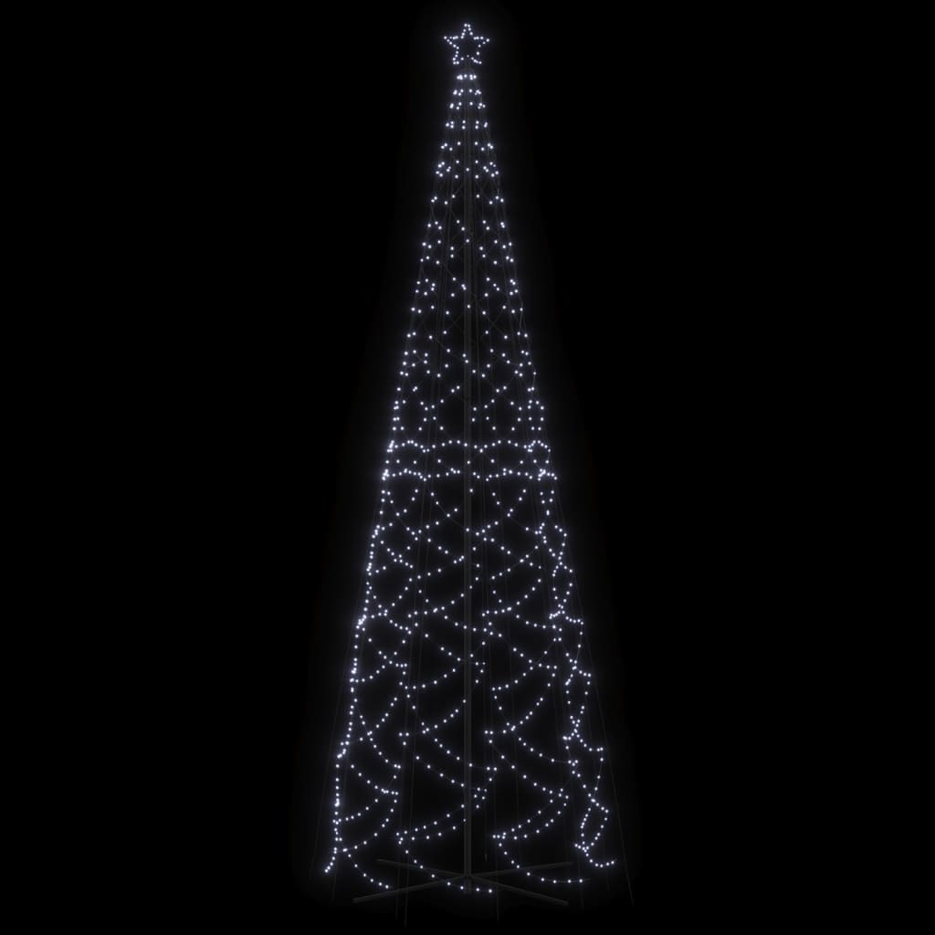 vidaXL LED-Weihnachtsbaum Kegelform Kaltweiß 1400 LEDs 160x500 cm