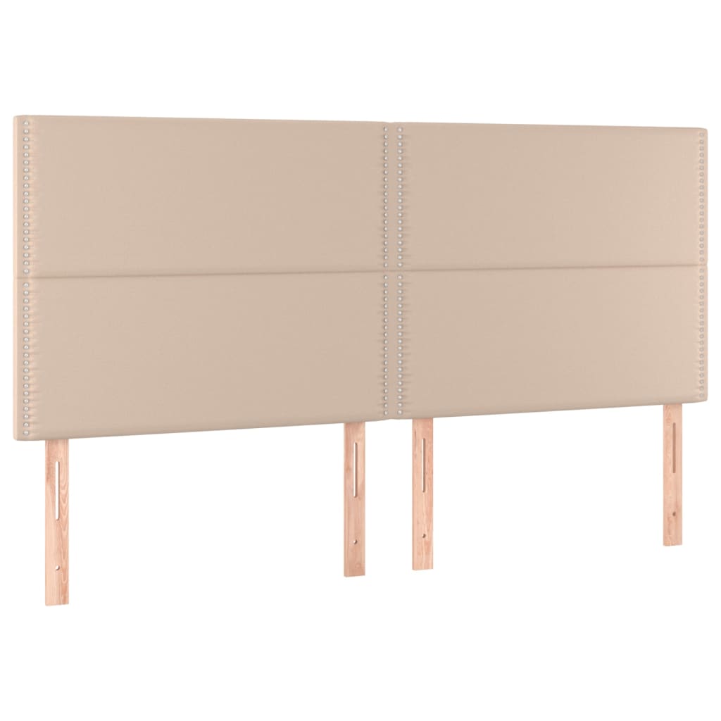 vidaXL LED Kopfteil Cappuccino-Braun 160x5x118/128cm Kunstleder