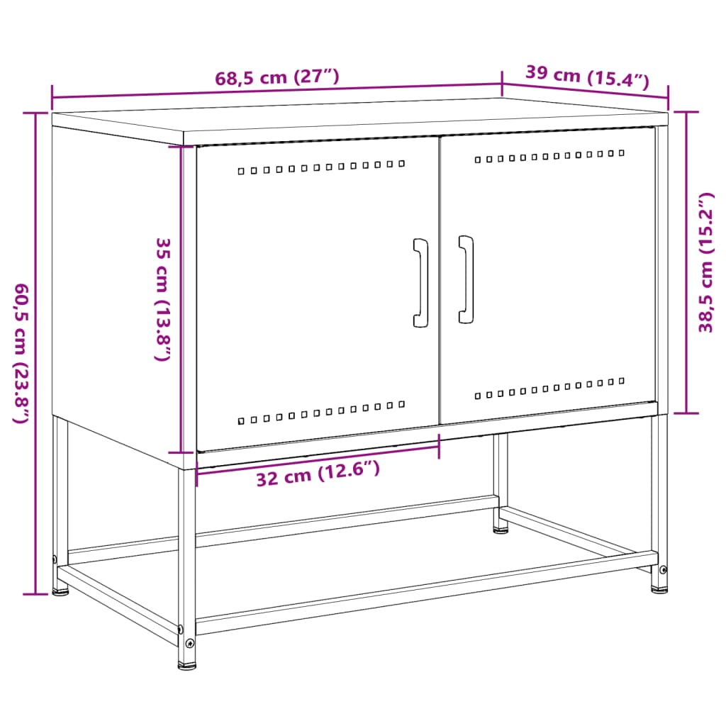 vidaXL TV-Schrank Senfgelb 68,5x39x60,5 cm Stahl