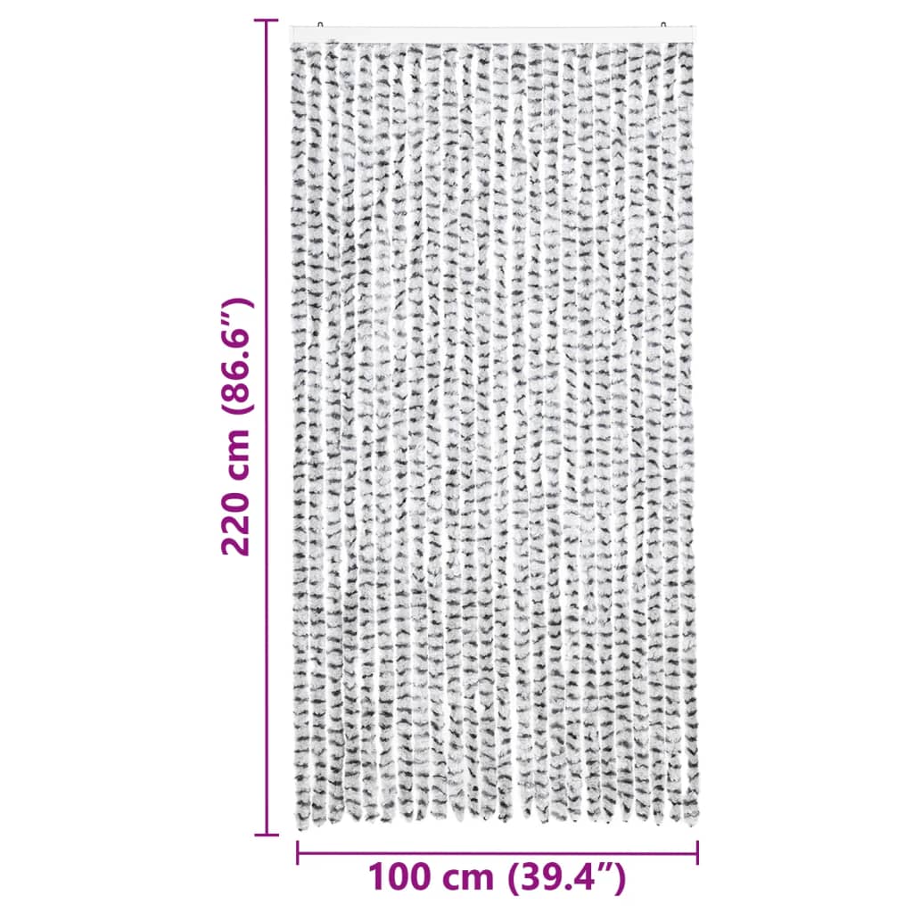 vidaXL Insektenschutz-Vorhang Hell- und Dunkelgrau 100x220 cm Chenille