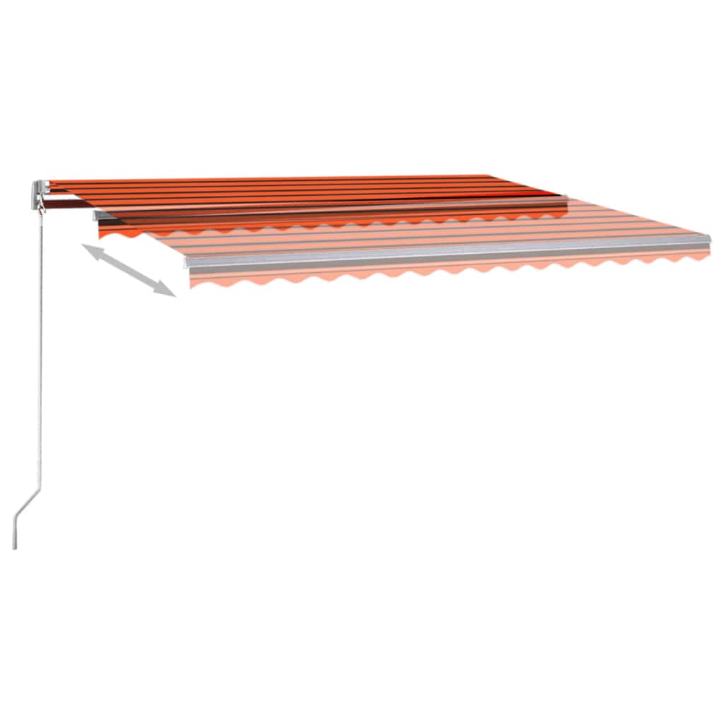 vidaXL Automatische Markise mit LED & Windsensor 400x350 Orange/Braun