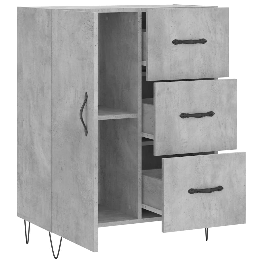 vidaXL Sideboard Betongrau 69,5x34x90 cm Holzwerkstoff