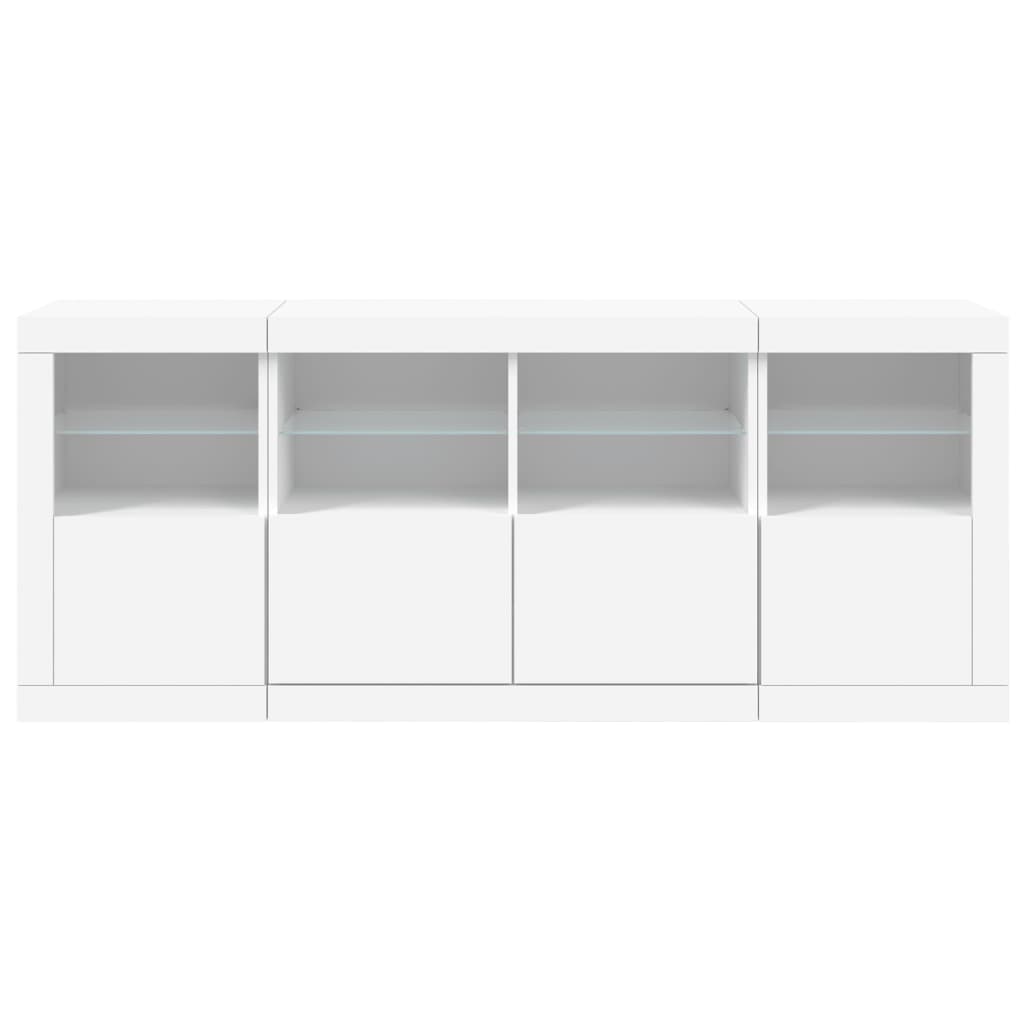 vidaXL Sideboard mit LED-Leuchten Weiß 163x37x67 cm