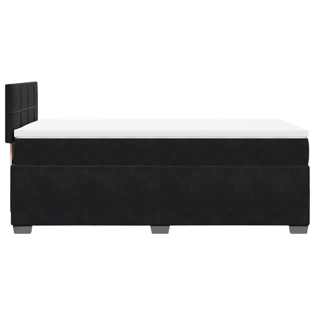 vidaXL Boxspringbett mit Matratze Schwarz 90x190 cm Samt