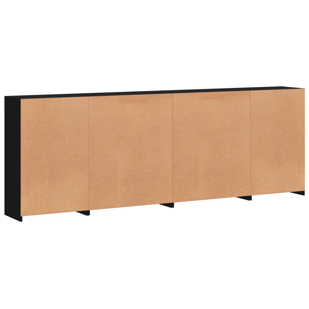 vidaXL Sideboard mit LED-Leuchten Schwarz 283x37x100 cm