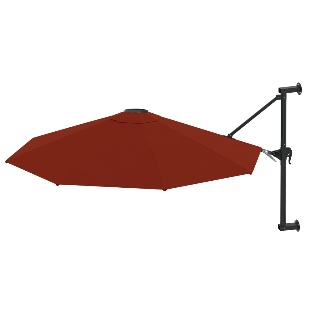 vidaXL Sonnenschirm Wandmontage mit Metallmast 300 cm Terracotta-Rot