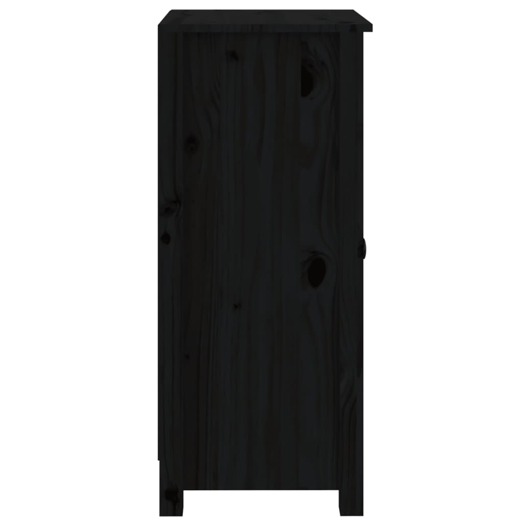 vidaXL Sideboards 2 Stk. Schwarz 39x35x80 cm Massivholz Kiefer