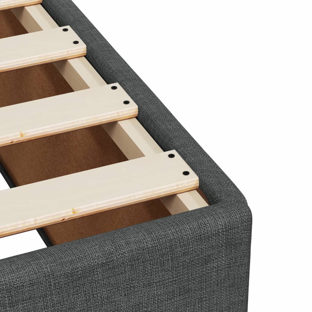 vidaXL Boxspringbett mit Matratze Dunkelgrau Stoff