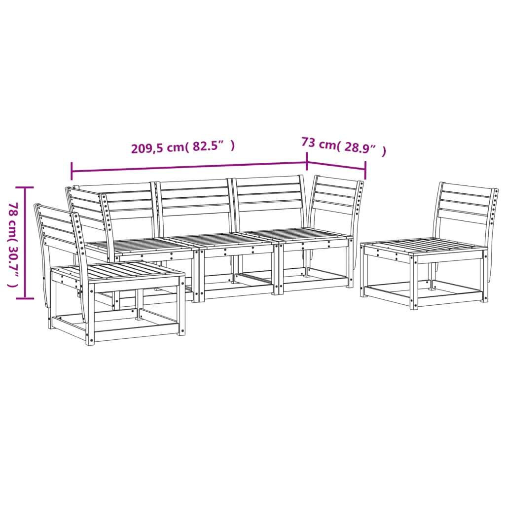 vidaXL 5-tlg. Garten-Sofagarnitur Kiefernholz Imprägniert