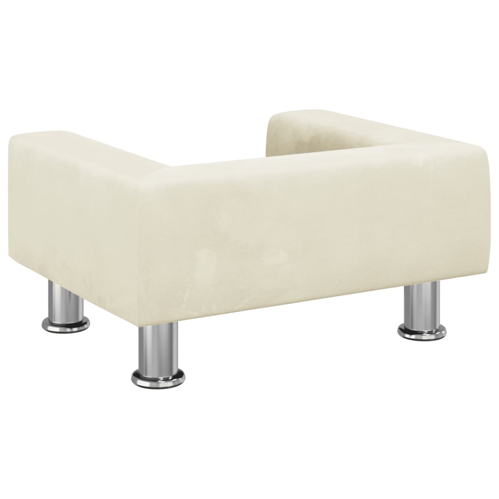 vidaXL Kindersofa Creme 50x40x26,5 cm Samt