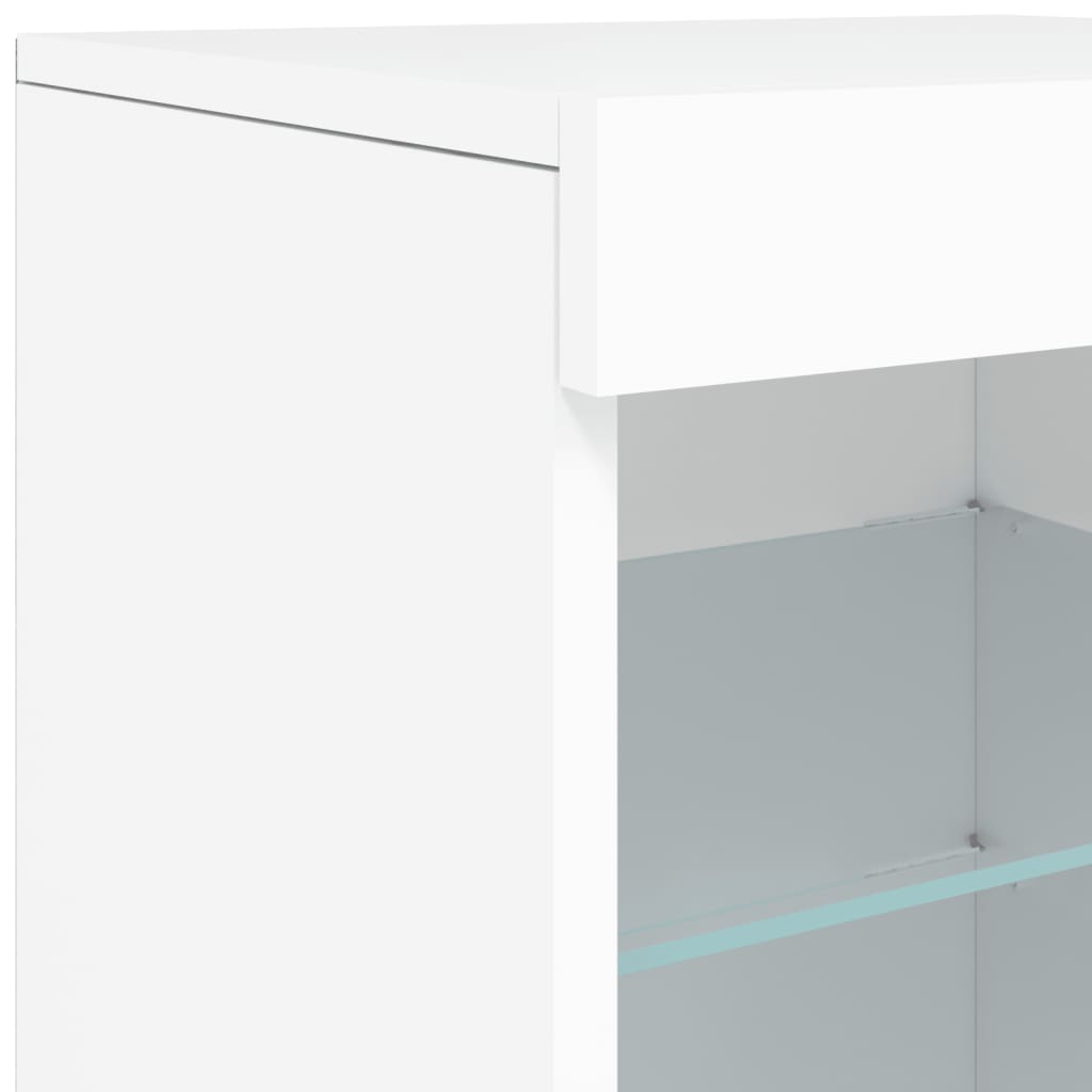 vidaXL Sideboard mit LED-Leuchten Weiß 164x37x67 cm