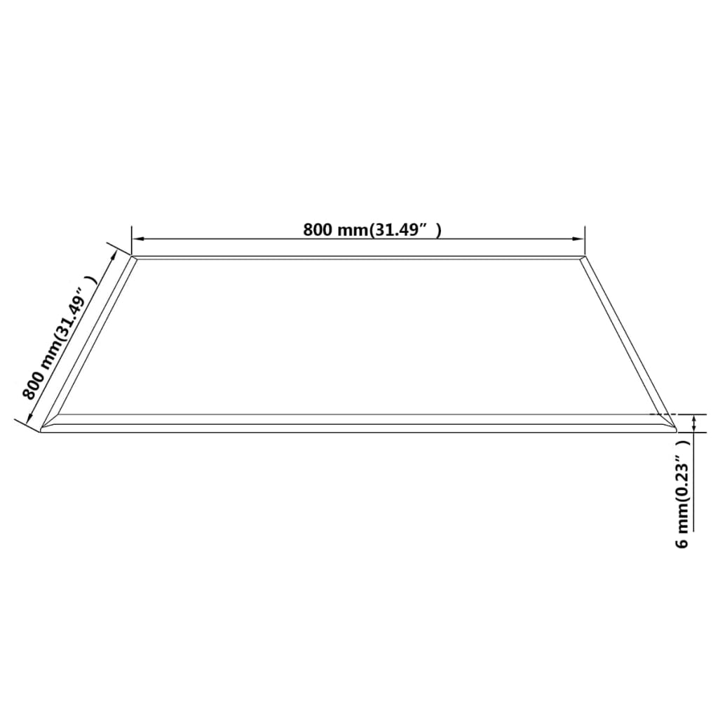 vidaXL Tischplatte aus gehärtetem Glas quadratisch 800x800 mm