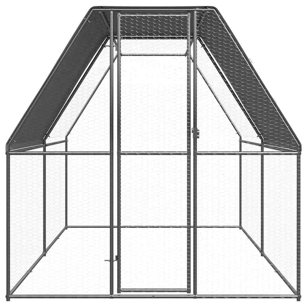 vidaXL Hühnerkäfig 2x4x2 m Verzinkter Stahl