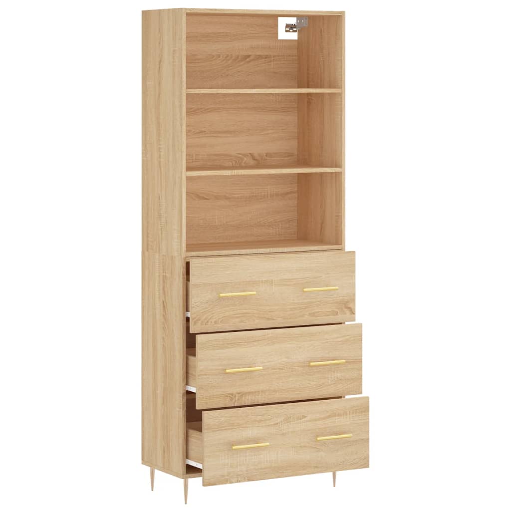 vidaXL Highboard Sonoma-Eiche 69,5x34x180 cm Holzwerkstoff