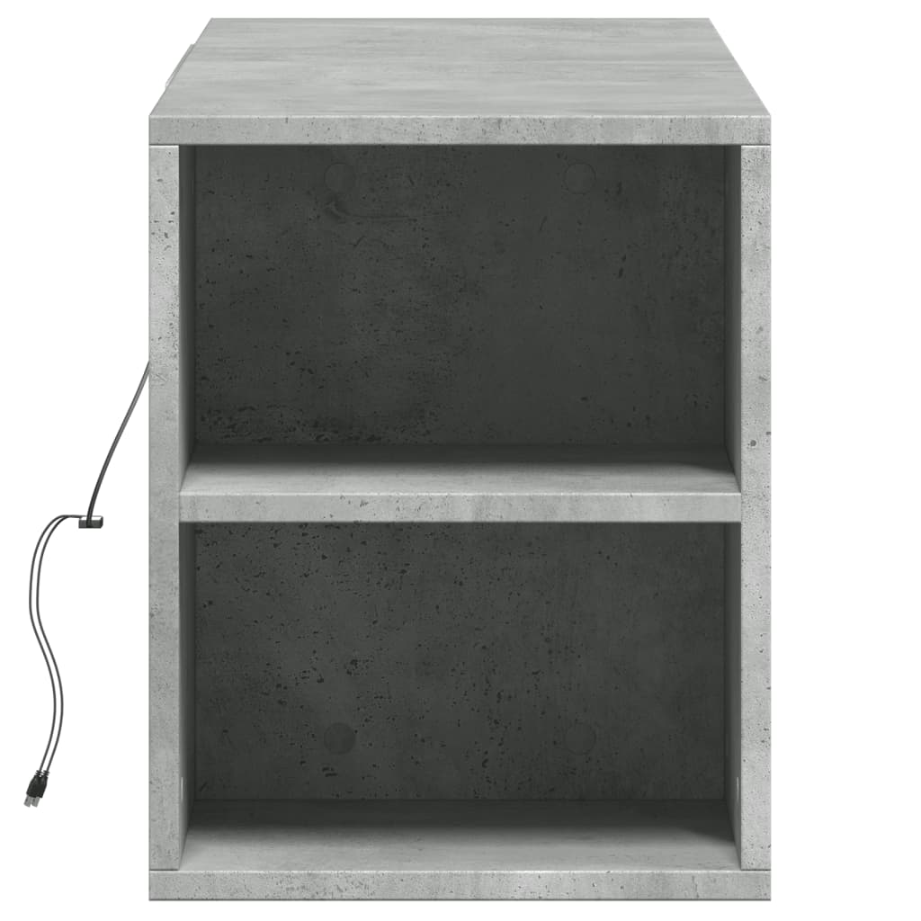 vidaXL TV-Wandschrank mit LED-Beleuchtung Betongrau 135x31x39,5 cm