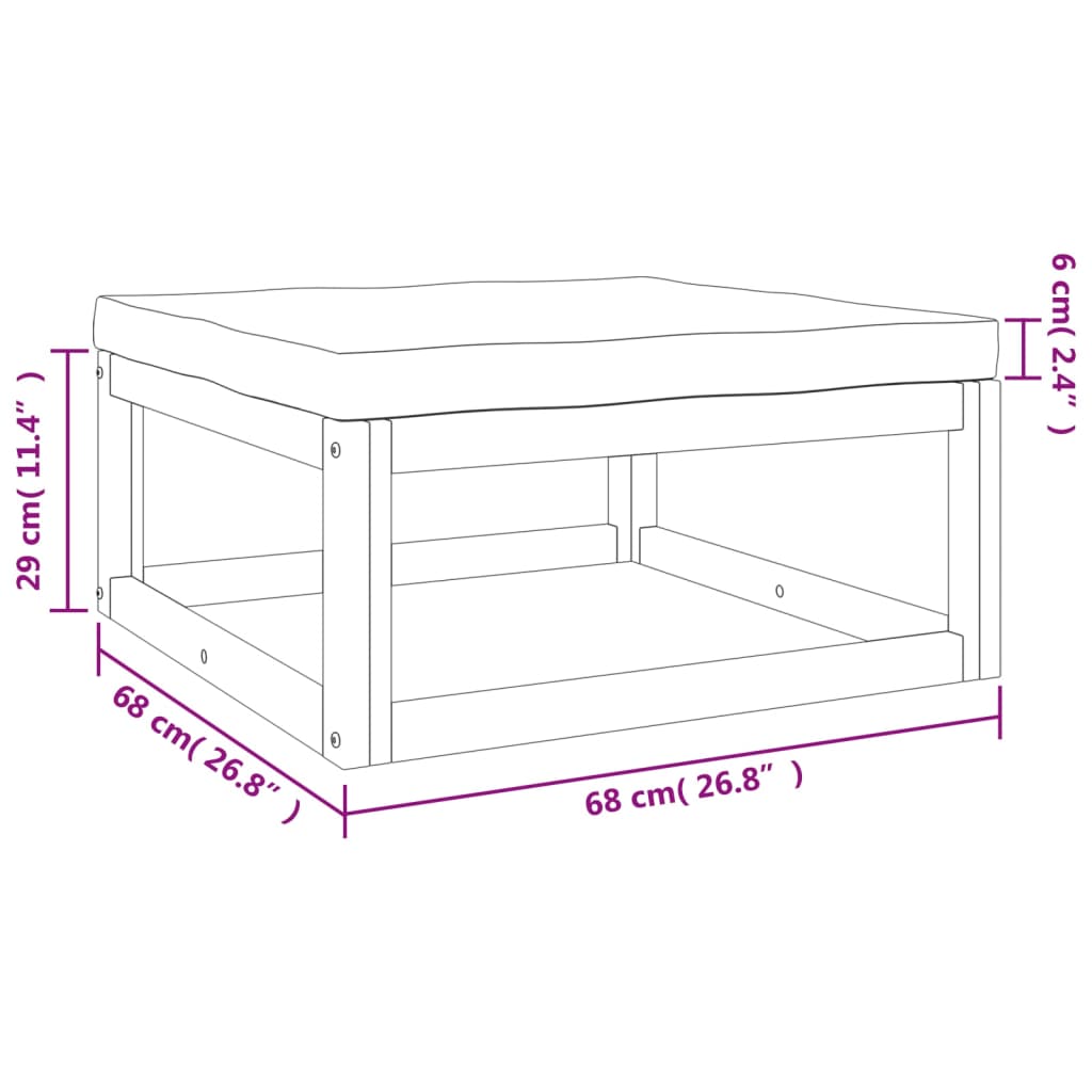 vidaXL 4-tlg. Garten-Lounge-Set mit Hellgrauen Kissen Massivholz