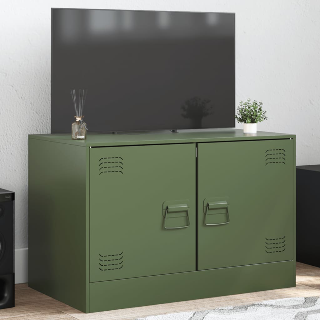 vidaXL TV-Schrank Olivgrün 67x39x44 cm Stahl