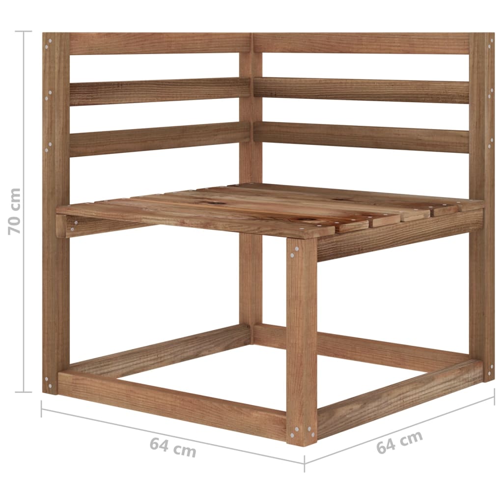 vidaXL 2-tlg. Garten-Lounge-Set Braun Imprägniertes Kiefernholz