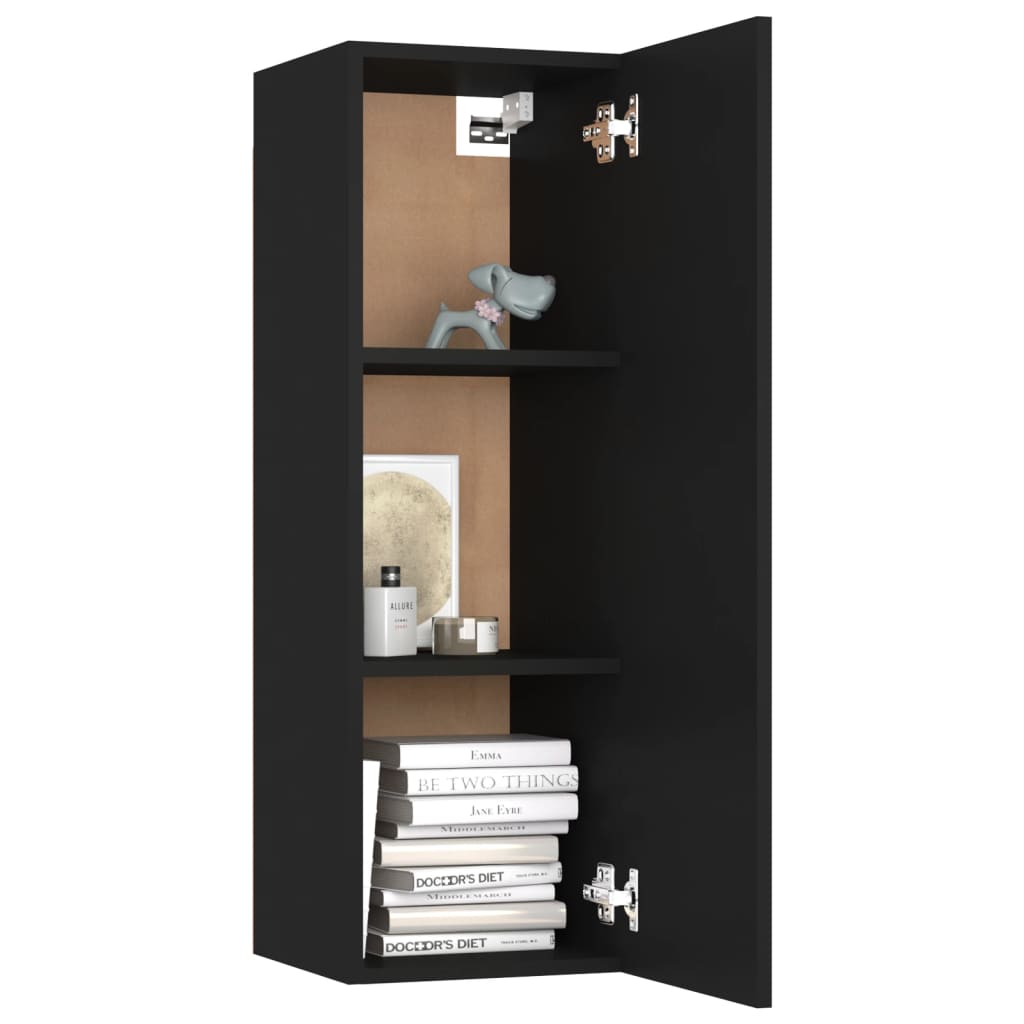 vidaXL 4-tlg. TV-Schrank-Set Schwarz Holzwerkstoff