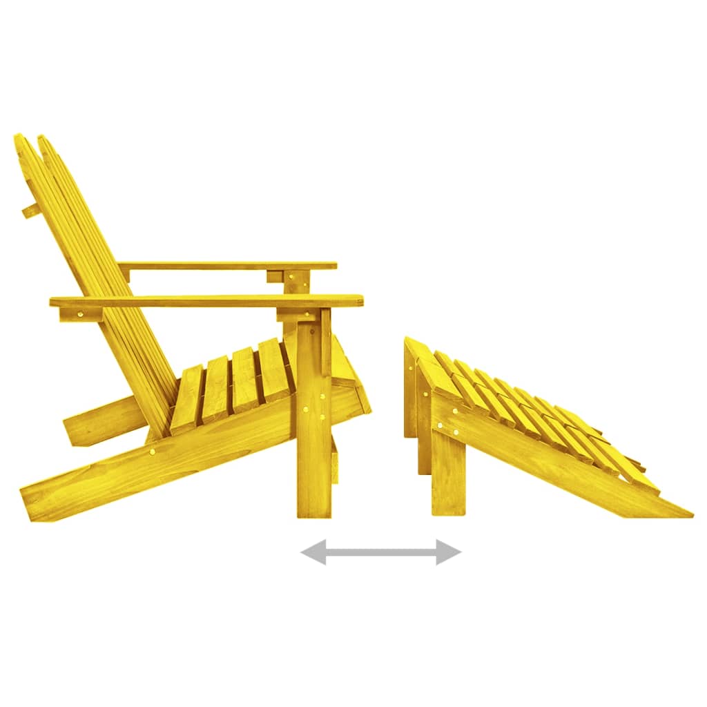 vidaXL Adirondack-Gartenbank 2-Sitzer mit Fußteil Tannenholz Gelb