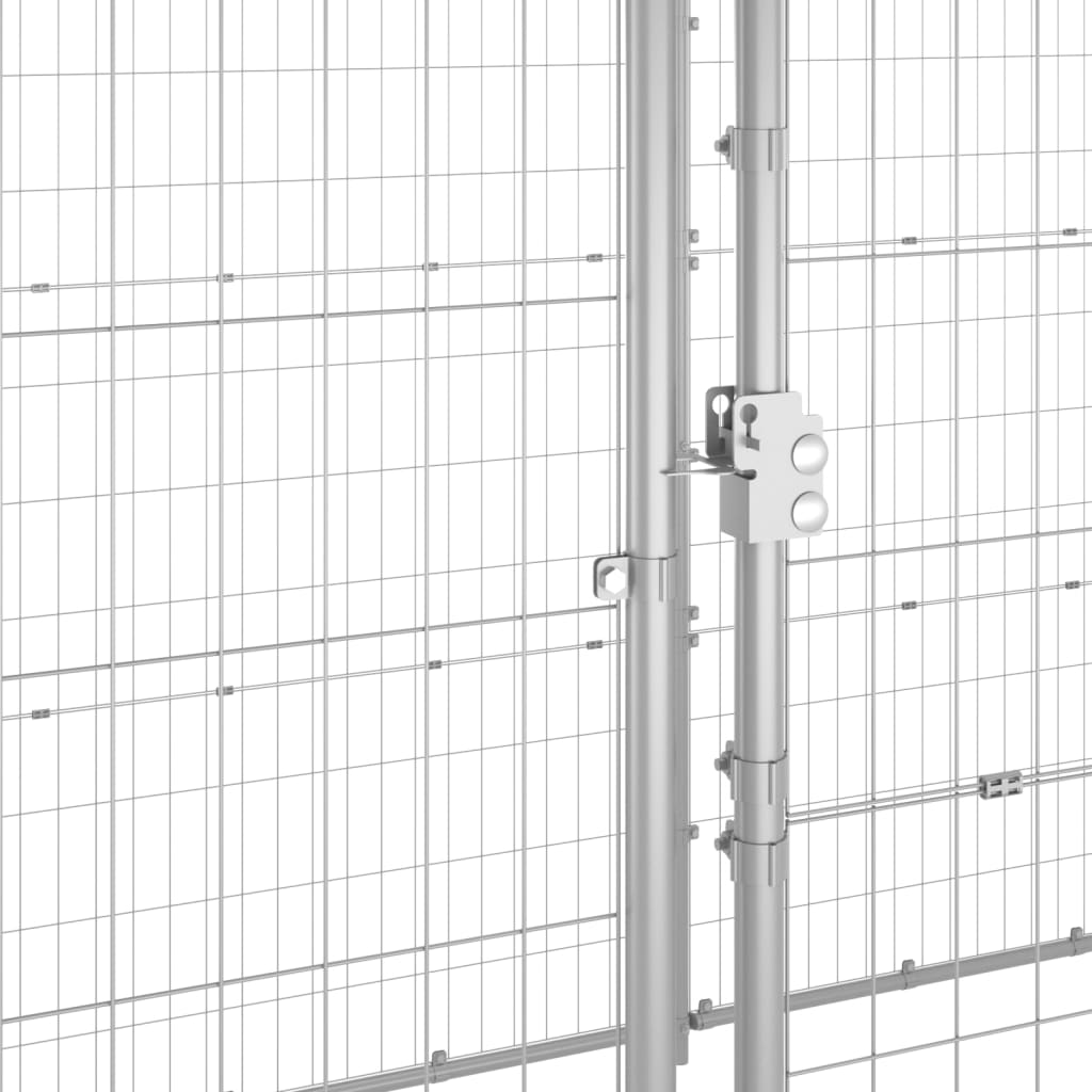 vidaXL Outdoor-Hundezwinger mit Überdachung Verzinkter Stahl 7,26 m²