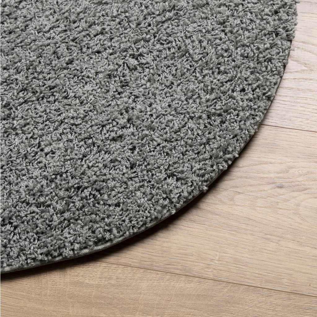 vidaXL Teppich Shaggy Hochflor Modern Grün Ø 200 cm