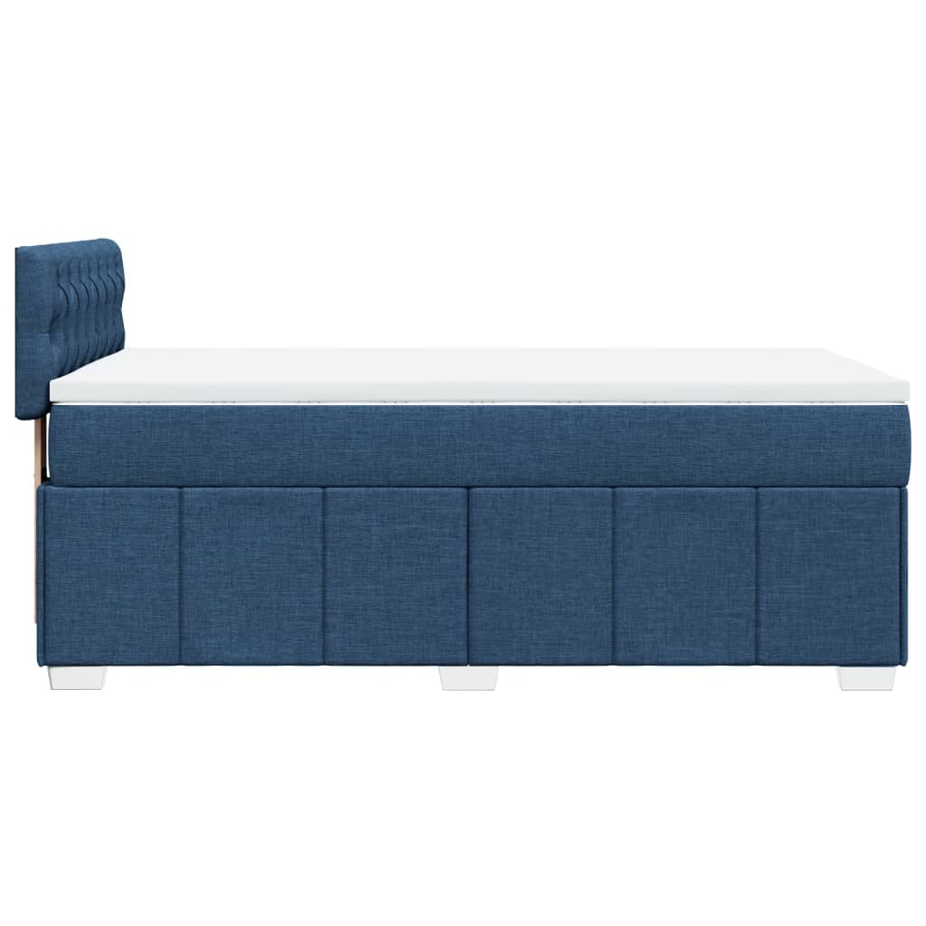 vidaXL Boxspringbett mit Matratze Blau 90x190 cm Stoff